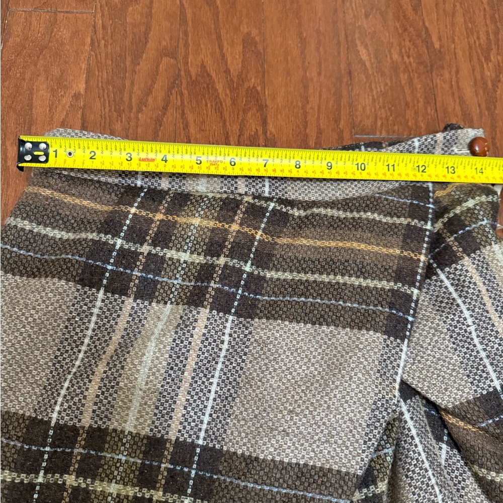 Cartonnier Asymmetrical Plaid Skirt in Brown and Cream - Picture 6 of 8